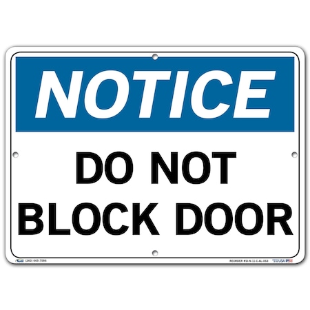 Vestil Aluminum Sign, 10-1/2" Height, 14-1/2" Width, Aluminum, Rectangle, English SI-N-11-C-AL-063